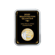 Platinum and Gold-Highlighted Washington Crossing the Delaware Quarter, Platinum and Gold CAQ 11128 0012 b showpack
