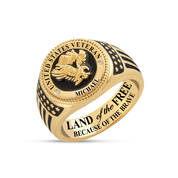 Land of the Free Veteran Diamond Ring with FREE Collectible Challenge Coin 12513 0013 b ring