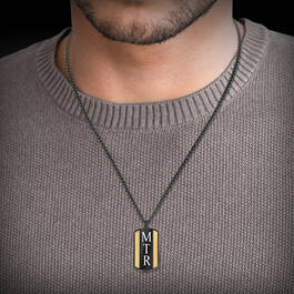 Personalized Diamond Cross and Dog Tag 12218 0011 o model