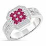 Flair & Square Personalized Birthstone & Diamond Ring, Flair Square Personalized Birthstone Diamond Ring 2306 001 5 7