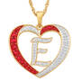 Personalized Diamond Initial Heart Pendant, Personalized Diamond Heart Pendant 2300 0011 e initial E