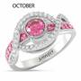 Birthstone Wave Ring, Birthstone Wave Ring 2202 001 0 14