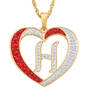 Personalized Diamond Initial Heart Pendant, Personalized Diamond Heart Pendant 2300 0011 h initial H