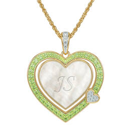 Birthstone&Diamond Heart Pendant 12465 0011 h august