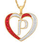 Personalized Diamond Initial Heart Pendant, Personalized Diamond Heart Pendant 2300 0011 p initial P