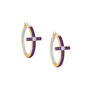 Birthstone & Diamond Cross Hoops, The Birthstone Diamond Cross Hoops 11446 0017 b february