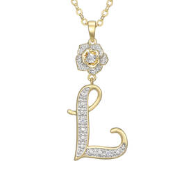 Diamond Rose Initial Pendant 12023 0024 l pendant