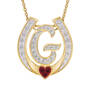 Diamond Initial Horseshoe Pendant, Diamond Initial Horseshoe Pendant 11352 0019 g initial