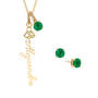 Birthstone Flower Necklace with FREE Matching Earrings, Birthstone Flower Necklace Earrings 11772 0011 e may