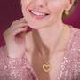 Golden Kisses Diamond-Cut Heart Pendant & Earring Set, Golden Kisses Diamond cut Heart Pendant Earring Set 2257 006 3 5