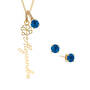 Birthstone Flower Necklace with FREE Matching Earrings, Birthstone Flower Necklace Earrings 11772 0011 i september