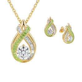 Birthstone Swirl Pendant with Free Matching Earrings 12210 0019 h august