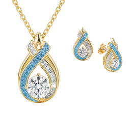 Birthstone Swirl Pendant with Free Matching Earrings 12210 0019 l december