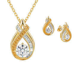 Birthstone Swirl Pendant with Free Matching Earrings 12210 0019 k november