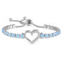Open Heart Birthstone Bolo Bracelet, Open Heart Birthstone Bolo Bracelet 11567 0010 l december