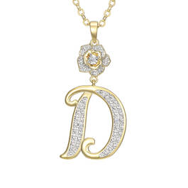 Diamond Rose Initial Pendant 12023 0024 e pendant