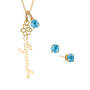 Birthstone Flower Necklace with FREE Matching Earrings, Birthstone Flower Necklace Earrings 11772 0011 l december