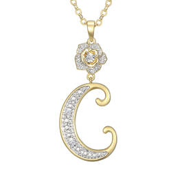 Diamond Rose Initial Pendant 12023 0024 d pendant