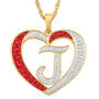 Personalized Diamond Initial Heart Pendant, Personalized Diamond Heart Pendant 2300 0011 j initial J