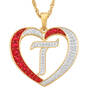 Personalized Diamond Initial Heart Pendant, Personalized Diamond Heart Pendant 2300 0011 t initial T