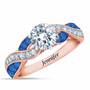 Birthstone Swirl Personalized Ring, Birthstone Swirl Ring 6531 001 3 9