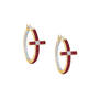 Birthstone & Diamond Cross Hoops, The Birthstone Diamond Cross Hoops 11446 0017 g july