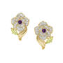 Birthstone & Diamond Rose Earrings, Birthstone Diamond Rose Earrings 11896 0012 b february