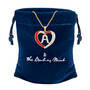 Personalized Diamond Initial Heart Pendant, Personalized Diamond Heart Pendant 2300 0011 zz gift pouch