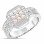 Flair & Square Personalized Birthstone & Diamond Ring, Flair Square Personalized Birthstone Diamond Ring 2306 001 5 6