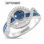 Birthstone Wave Ring, Birthstone Wave Ring 2202 001 0 13