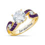Birthstone & Diamond Swirl Ring, Birthstone Diamond Swirl Ring 12095 0019 b february