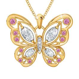 The Birthstone Butterfly Diamond Pendant 2030 001 8 10