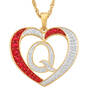 Personalized Diamond Initial Heart Pendant, Personalized Diamond Heart Pendant 2300 0011 q initial Q