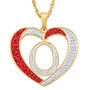 Personalized Diamond Initial Heart Pendant, Personalized Diamond Heart Pendant 2300 0011 o initial O