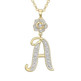 Diamond Rose Initial Pendant 12023 0024 b pendant