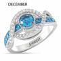 Birthstone Wave Ring, Birthstone Wave Ring 2202 001 0 16