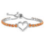 Open Heart Birthstone Bolo Bracelet, Open Heart Birthstone Bolo Bracelet 11567 0010 k november