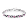 Black Diamond & Birthstone Bracelet, Personalized Black Diamond and Birthstone Bracelet 10776 0019 f june