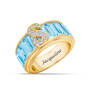 Personalized Birthstone & Diamond Initial Ring, Personalized Birthstone Diamond Initial Ring 11033 0016 c march