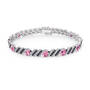 Black Diamond & Birthstone Bracelet, Personalized Black Diamond and Birthstone Bracelet 10776 0019 j october