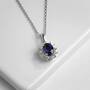Sapphire Sterling Silver Flower Pendant, Sapphire Sterling Silver Flower Pendant 11142 1129 m lifestyle