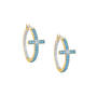 Birthstone & Diamond Cross Hoops, The Birthstone Diamond Cross Hoops 11446 0017 l december