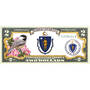 The State Bird & Flower Enhanced $2 Bill Collection, State Bird and Flower Enhanced $2 Bill Collection 11346 0026 a Massachusetts