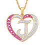 Birthstone & Diamond Initial Heart Pendant, Personalized Birthstone Diamond Initial Heart Pendant 10575 0012 j october j