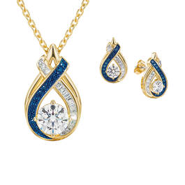 Birthstone Swirl Pendant with Free Matching Earrings 12210 0019 i september