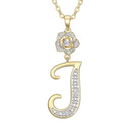 Diamond Rose Initial Pendant 12023 0024 j pendant