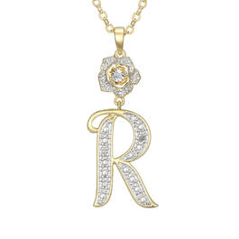 Diamond Rose Initial Pendant 12023 0024 p pendant