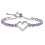 Open Heart Birthstone Bolo Bracelet, Open Heart Birthstone Bolo Bracelet 11567 0010 f june