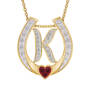 Diamond Initial Horseshoe Pendant, Diamond Initial Horseshoe Pendant 11352 0019 j initial