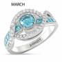Birthstone Wave Ring, Birthstone Wave Ring 2202 001 0 7